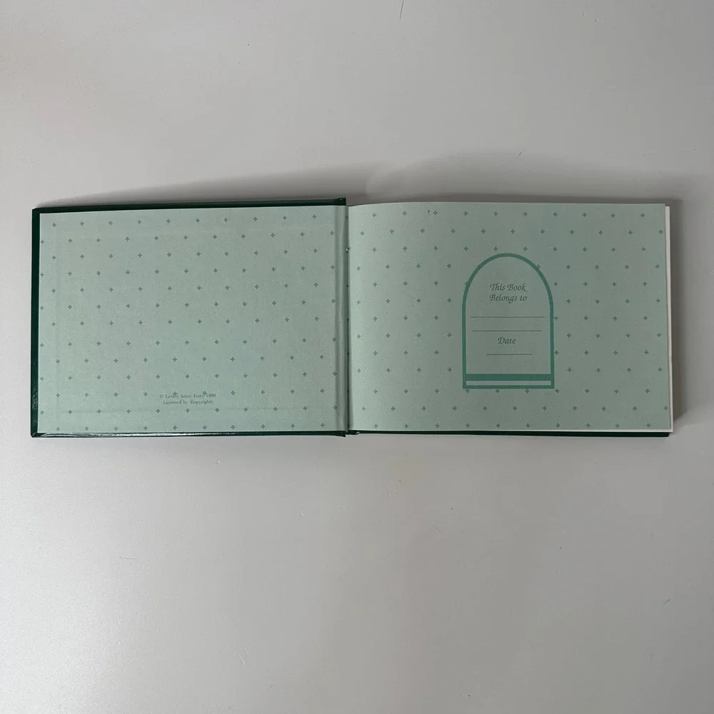 Vintage 1990 Cat Guest Book Lesley Anne Ivory Markings Green‎ Hardcover Unused